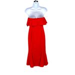 Liv Foster Ruffle Crepe Back Satin Red Popover Dress Size 0 NWT Photo 4