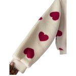 No Boundaries  Women Heart fleece Jacket - Cream‎ and Pink Photo 4