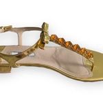 Prada Gold Sandals + Swarovski Crystals, NEW Photo 0
