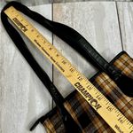 Longaberger  Black Brown Plaid Cloth Bucket Bag Silver Hardware Vintage Fall Cozy Photo 3