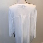 cj banks Women's 3X White and Green Striped Shirt Long Sleeve Knit Photo 5