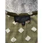 Sweet Wanderer Green Cold Shoulder Floral Embroidered Trim Blouse Size Medium Photo 7