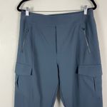 Athleta  Endless High Rise Cargo Pants Women Size 14 Blue Zip Pockets Activewear Photo 2