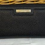 Nine West Women's Wallet Black/Tan Leopard Print Interior Zip Around Photo 0