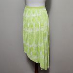 American Eagle  neon green batik aztec pleated high low skirt size large Photo 4