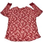 Knox Rose NEW  Burgundy Red Print Long Sleeve Thermal Shirt Top size XXL Photo 5