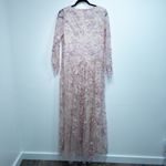 Mac Duggal 70224 Rose Pink Floral Applique Long Sleeve Illusion Gown Size 12 NWT Photo 7