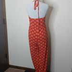 Forever 21  Coral Floral Halter Jumpsuit Size Large Photo 4