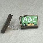 Handcrafted NEW ABC Chalkboard teacher wood earrings Green Photo 5
