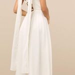 Lulus NWT  Irresistibly Darling Ivory Chiffon Midi Dress and Scarf Set Gala Sz M Photo 1