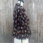 Love Note EUC Love Notes Size Medium Short Sleeve Button Down Cactus Blouse Cuffed Collar Photo 3