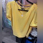 Adrianna Papell Yellow Patterned Women's Top size small Photo 0
