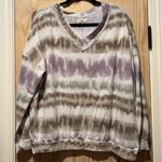 Easel Top Womens Size Small Tie Dye Sweatshirt Neutral Earth Tones Relaxed Fit Photo 0