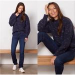 Varley  Albion Knit Dalmatian Sweater Navy Blue Ribbed Pullover Size M Photo 1