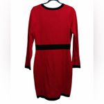 Taylor Red Long Sleeve Dress with Black Accents Size M Photo 3