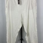 J. Jill Love Linen White Pull On Elastic Waist Casual Pants Size XLP Pockets Photo 0