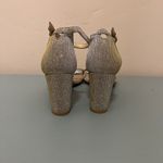 Stuart Weitzman  Women's Nearly Nude Ankle Strap Sandals Silver Gold Wedding Photo 4