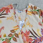 Blue Island Beach Wrap Dress M Cream‎ Red Floral Ruffle Hem Tie Waist New Size M Photo 6