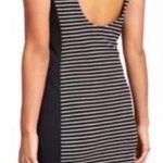 Athleta Black & White Striped Stretchy Dress with Low Cut Back Size S Photo 1