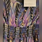 Three Eighty Two NWT  Smocked Fairy Flutter Sleeve Peacock Mini Dress Size XS Photo 3