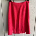 Milly  of New York Wool Boucle Knit Pencil Skirt in Pink Gold Buttons Size 2 Photo 5