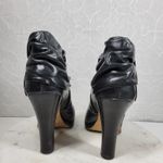 Facade Zena Ankle Boots Womens 10 Black Leather Gathered Snap Platform Heeled Photo 6