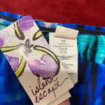 NEW Women's Island Escape Swim bikini Bottoms Size 12 Blue Turquoise Photo 2