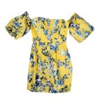 J.O.A. Dress Womens Small Yellow Blue Floral Flowers Off Shoulder Party Wedding Photo 0