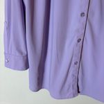 AMELIORA Lavender Button Down Blouse Italian Fabric Size Medium Purple Photo 2