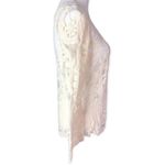 You Are Not Alone Ivory Lace Crochet Mesh Long Sleeve Top White Size L Photo 3