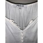 Madewell  White Linen-Blend Flutter-Sleeve Tiered Mini Dress Photo 8