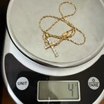 Vintage 24KGL Gold Layered Twisted Chain Rhinestone Cross Pendant Necklace 4g. Photo 4