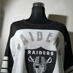 NFL  Raiders Women’s Mesh Jersey Top Black White TEAM APPAREL XL Football Tee Photo 7
