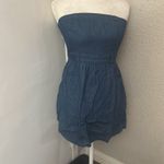 Forever 21 I Love H81 Blue Denim Cutout Back Jeans Top/Dress S Preppy Casual Boho Classic Photo 6