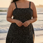 DACI Classic Fashion Collection Black White Polka Dot Square Neck Mini Dress L Size L Photo 0