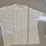Nordstrom BP. White Cable Knit Tiered Ruffle Bell Sleeve Sweater Small Photo 6