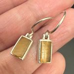 Vintage SU 925 Sterling Silver Tigers Eye Small Dangling Earrings 1.7g. Photo 8