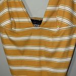 Blue Blush  honey stripe knit bodysuit size medium adjustable strap deep v neck Photo 2