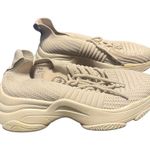 None Women’s size 7M Beige Knit Sneakers Photo 0