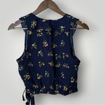 Likely Topaz Navy Floral Wrap Ruffle Sleeveless Top Size Medium Revolve Photo 5