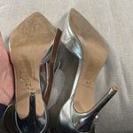 H by Halston  “London” Silver Leather High Heel Ankle Strap Pump Sz 8 Photo 7