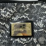 Betsey Johnson Betsyville Black White Floral Sequined Tote Bag Handbag Tote Purse Y2K McBling Photo 4