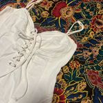 Forever 21  Ivory denim shred Lace-Up Dress Photo 2