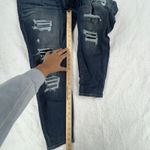 Maurice's  Womens 14W Short Skinny Jeans Stretch Ripped Distressed Dark Wash Denim Photo 13