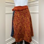 Reversible 100% Silk Wrap Skirt India Boho Festival Print S/M Size undefined Photo 2