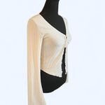 Vintage Y2K Divided white long sleeve ribbed top with bell sleeves Size Small Photo 1