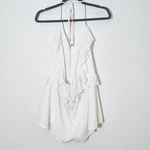 Blue Blush  White Ruffled Halter Romper Size Medium White Short Romper Photo 4