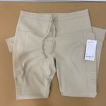 Athleta Salutation Cargo Leggings XL Cream Beige High-Waist PowerVita Tights NWT Photo 3