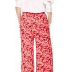 Ashley Park X RTR Pink Tropical Floral Trousers Wide Leg Flowy Vacation Size 12 Photo 2