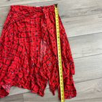 Preen Line Red Black Viscose Sharkbite Asymmetrical Flowy Knee Length Skirt M Size M Photo 8